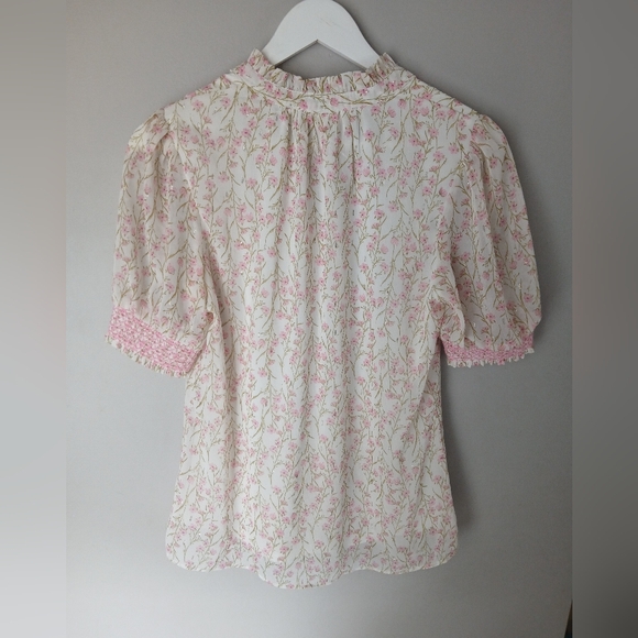 Tamara H Pink and White Floral Blouse Size Small - Picture 2 of 5